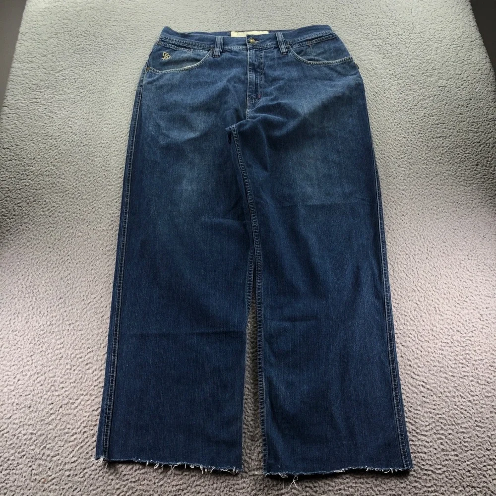 VTG State Property Jean Mens 36x30 Blue Baggy Skater Wide Leg Hip Hop Y2K Grunge